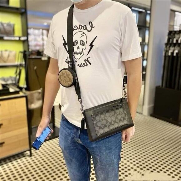 Coach C5598 3 In 1 Holden Crossbody In Signature Canvas With Coin Case NWT $430 - Picture 7 of 11